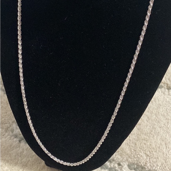 Real 925 Sterling Silver Diamond Cut Rope Chain Made in Italy 2.5mm 24 inch - Picture 2 of 2